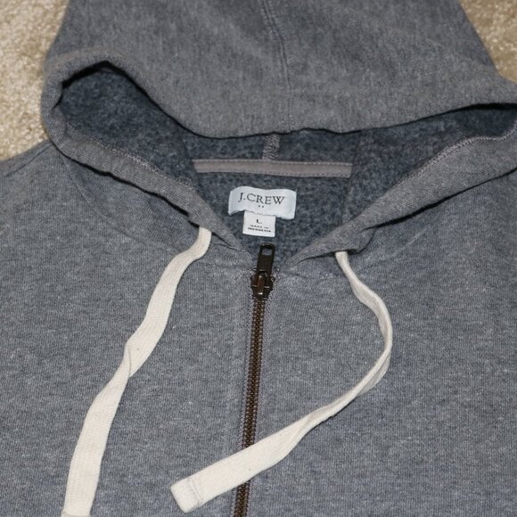 J. Crew Heather Gray Full-Zip Hoodie - Picture 3 of 3